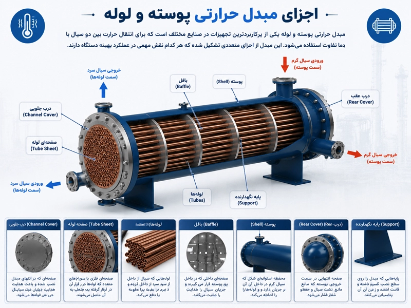 اجزای مبدل شل اند تیوپ