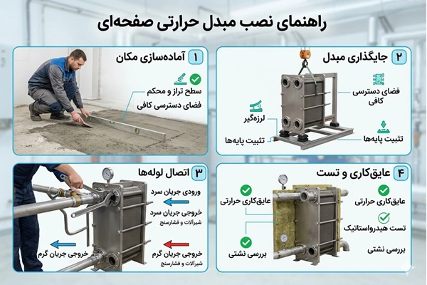 راهنمای نصب مبدل حرارتی صفحه ای