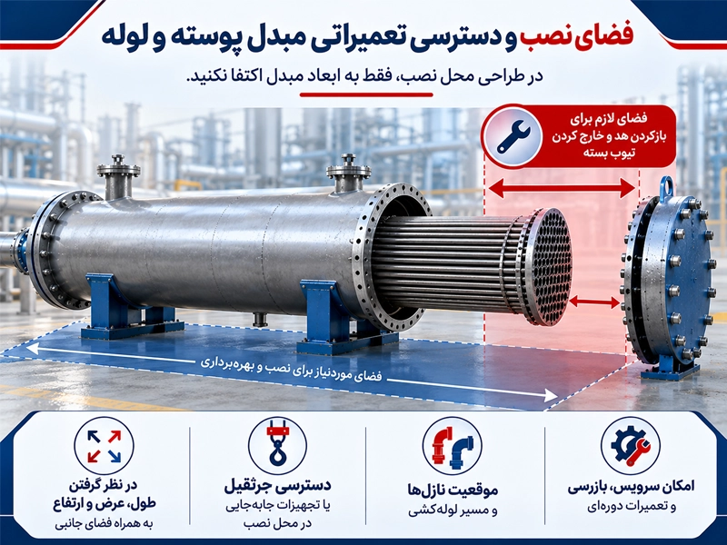بررسی فاضی مورد نیاز برای نصب مبدل هنگام خرید